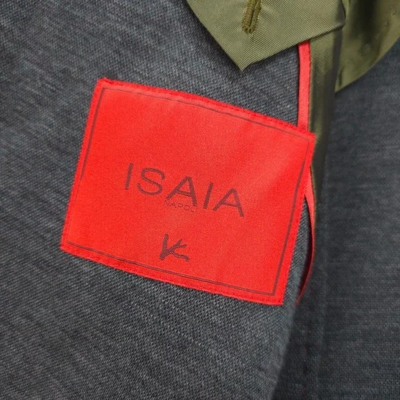 Isaia Blazer Mens 56 US 46 Green Base Cortina 100% Wool Italy Suit